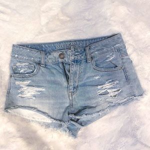 Distressed American Eagle denim shorts
